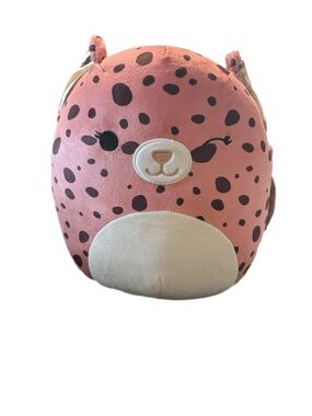Squishmallows Nya Pink Spotted Leopard Plush with Cream Belly 12”